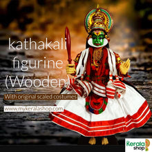 Load image into Gallery viewer, Kathakali Figurine - Handmade Traditional Decorative Wooden miniature lifelike form of a Kathakali dancer