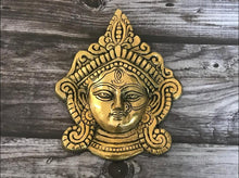 Load image into Gallery viewer, Wall hanging face of Durga (Pure Brass)