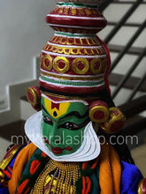 Load image into Gallery viewer, Kathakali Figurine - Handmade Traditional Decorative Wooden miniature lifelike form of a Kathakali dancer