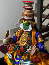 Load image into Gallery viewer, Kathakali Figurine - Handmade Traditional Decorative Wooden miniature lifelike form of a Kathakali dancer