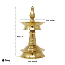 Load image into Gallery viewer, Brass Nilavilakku ( traditional oil lamp from kerala )
