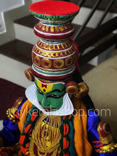 Load image into Gallery viewer, Kathakali Figurine - Handmade Traditional Decorative Wooden miniature lifelike form of a Kathakali dancer
